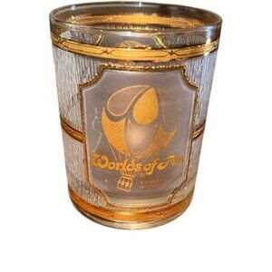 Worlds Of Fun Kansas City Missouri Souvenir Glass Tumbler Vintage